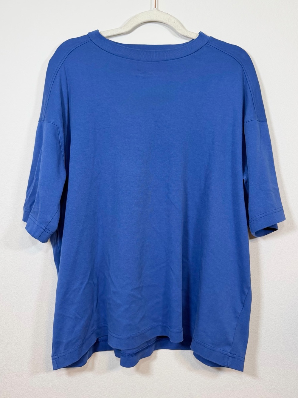 Zara Shirt Royal Blue Short Sleeve Tee Relax Fit Crewneck Basic Top Women XL